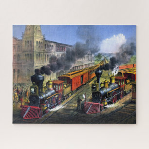Amerikaanse Trein Scene Afscheid van het Knooppunt Legpuzzel