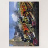 Amerikaanse Trein Scene Afscheid van het Knooppunt Legpuzzel (Verticaal)