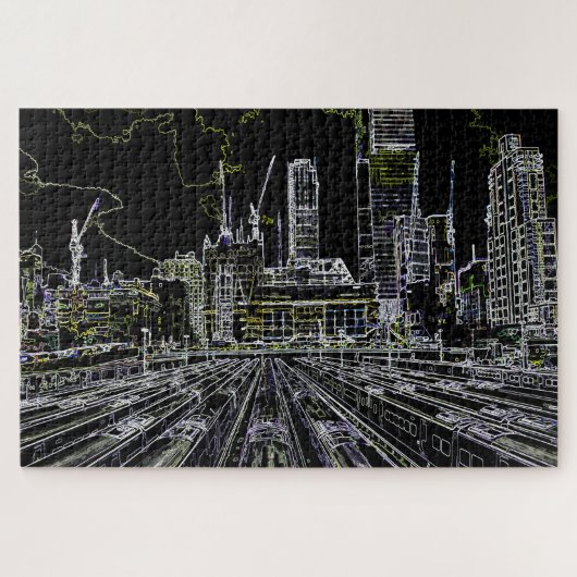 Amerikaanse treinen legpuzzel (Horizontaal)