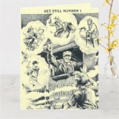 Amerikaanse treinmachinist Big Birthday Kaart (Gele Bloem)