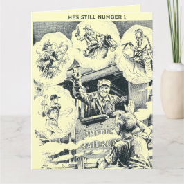 Amerikaanse treinmachinist Big Birthday Kaart