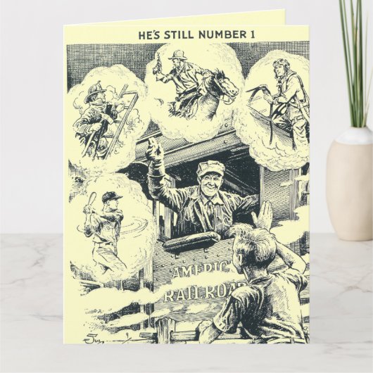 Amerikaanse treinmachinist Big Birthday Kaart (Voorkant)