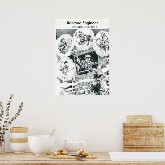 Amerikaanse treinmachinist poster (Keuken)