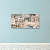 Amerikaanse troepen onder generaal Doniphan Canvas Afdruk (Insitu (Houten vloer))