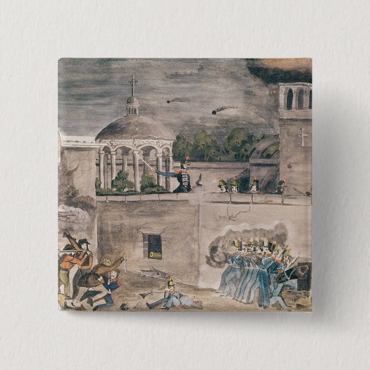 Amerikaanse troepen onder generaal Doniphan Vierkante Button 5,1 Cm (Voorkant)