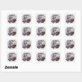 Amerikaanse trots 4 juli  vierkante sticker (Vel)