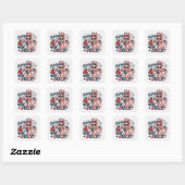 Amerikaanse trots 4 juli vierkante sticker (Vel)