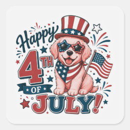 Amerikaanse trots 4 juli vierkante sticker