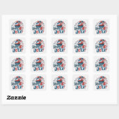 Amerikaanse trots 4 juli vierkante sticker (Vel)