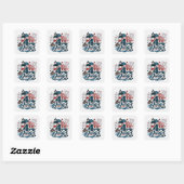 Amerikaanse trots 4 juli vierkante sticker (Vel)