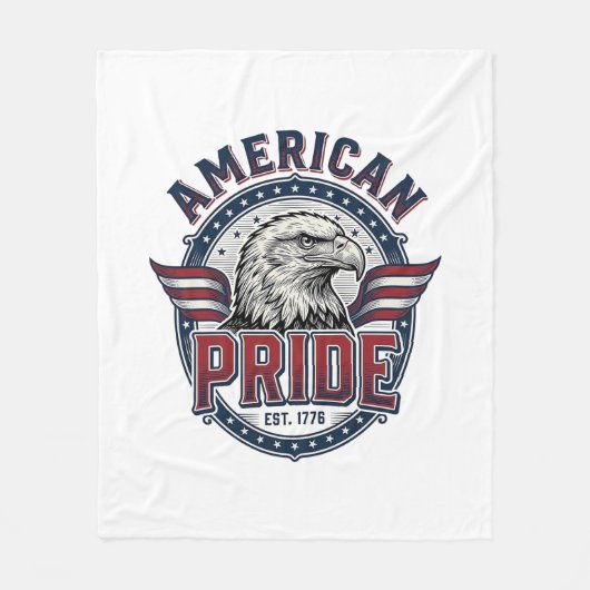 Amerikaanse trots Adelaar Vintage Patriottisch ont Fleece Deken (Voorkant)
