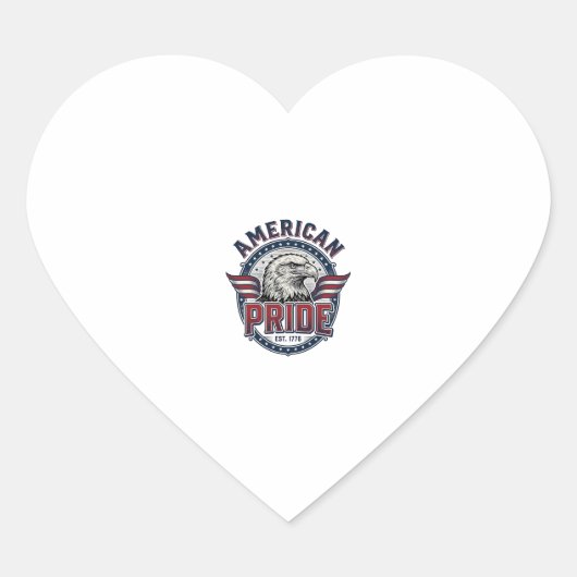 Amerikaanse trots Adelaar Vintage Patriottisch ont Hart Sticker (Voorkant)