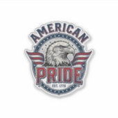 Amerikaanse trots Adelaar Vintage Patriottisch ont Sticker (Voorkant)