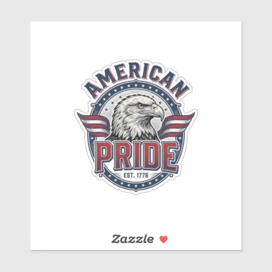 Amerikaanse trots Adelaar Vintage Patriottisch ont Sticker (Vel)