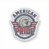 Amerikaanse trots Adelaar Vintage Patriottisch ont Sticker (Voorkant)