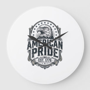 Amerikaanse trots adelaar vintage patriottisch shi grote klok