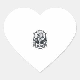 Amerikaanse trots adelaar vintage patriottisch shi hart sticker