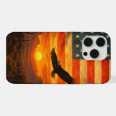 Amerikaanse trots bij zonsondergang iPhone hoesje (Achterkant horizontaal)
