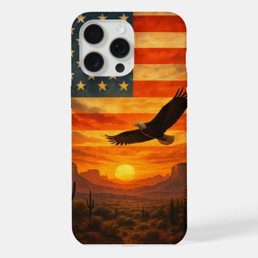 Amerikaanse trots bij zonsondergang iPhone hoesje (Achterkant)