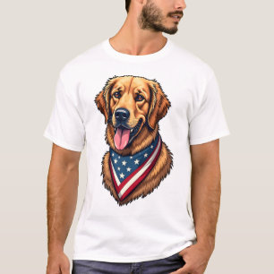 Amerikaanse trots Goud Retriever Vintage T-shirt