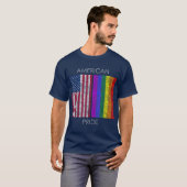 Amerikaanse trots op Amerikaanse regenboogvlag T-shirt (Voorkant volledig)