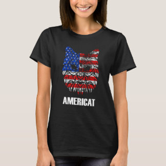 Amerikaanse trots patriotische kat 4 juli Amerikaa T-shirt
