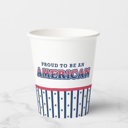 Amerikaanse Trots, Patriottisch, Navy Stripes en S Papieren Bekers (Voorkant)