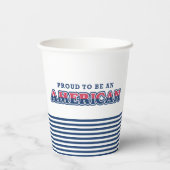 Amerikaanse Trots, Patriottisch, Navy Stripes Papieren Bekers (Achterkant)