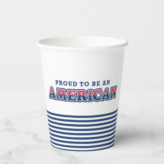 Amerikaanse Trots, Patriottisch, Navy Stripes Papieren Bekers (Achterkant)