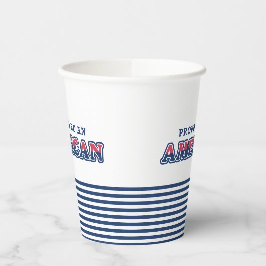 Amerikaanse Trots, Patriottisch, Navy Stripes Papieren Bekers (Links)