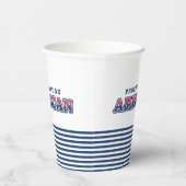 Amerikaanse Trots, Patriottisch, Navy Stripes Papieren Bekers (Rechts)