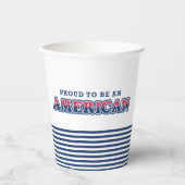 Amerikaanse Trots, Patriottisch, Navy Stripes Papieren Bekers (Voorkant)