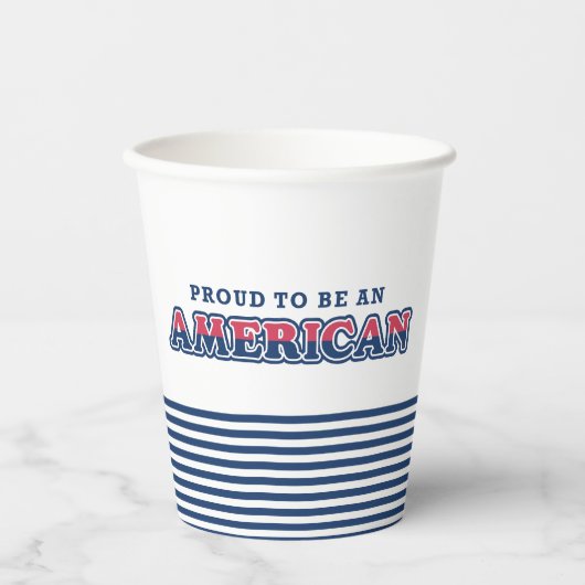 Amerikaanse Trots, Patriottisch, Navy Stripes Papieren Bekers (Voorkant)