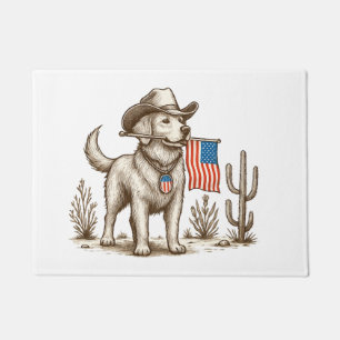 Amerikaanse trots poedel patriottische hond deurmat