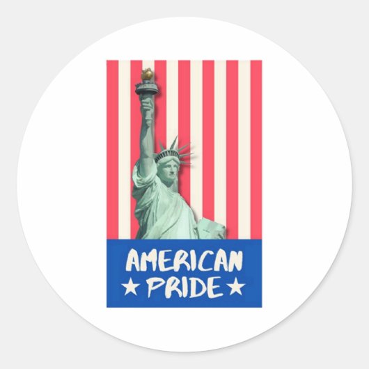Amerikaanse trots ronde sticker (Voorkant)