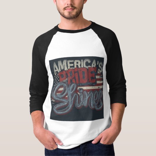 Amerikaanse trots schittert t-shirt (Voorkant)