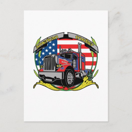 Amerikaanse trucker briefkaart (Voorkant)