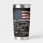 Amerikaanse Trucker Trots Geïsoleerde Drinkbeker (Links)