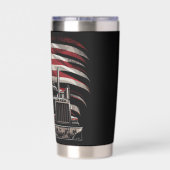 Amerikaanse Trucker Trots Geïsoleerde Drinkbeker (Achterkant)