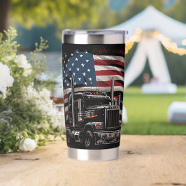 Amerikaanse Trucker Trots Geïsoleerde Drinkbeker