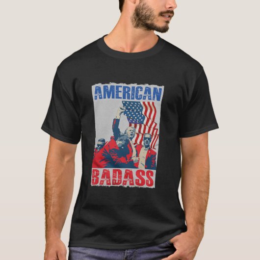 Amerikaanse Trump Badass T-Shirt (Voorkant)
