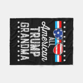 Amerikaanse Trump Oma Amerikaanse vlag Sungles Tru Fleece Deken (Voorkant (Horizontaal))