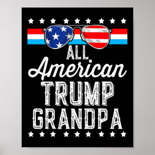 Amerikaanse Trump Opa Amerikaanse vlag Sungles Tru Poster