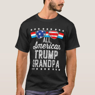 Amerikaanse Trump Opa Amerikaanse vlag Sungles Tru T-shirt