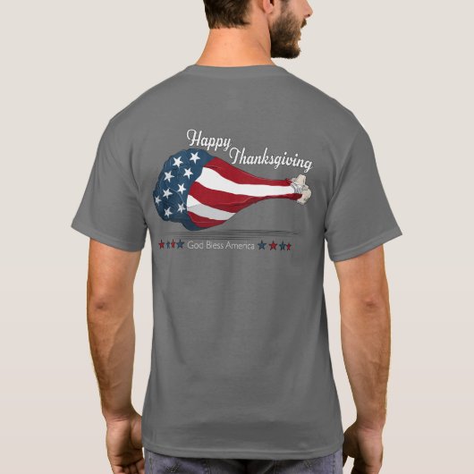 Amerikaanse Turkije Leg Thanksgiving Vakantie T-shirt (Achterkant)