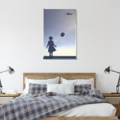 Amerikaanse Twilight Stretched Canvas Print (Insitu (Slaapkamer))