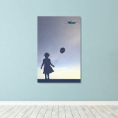 Amerikaanse Twilight Stretched Canvas Print (Insitu (Houten vloer))