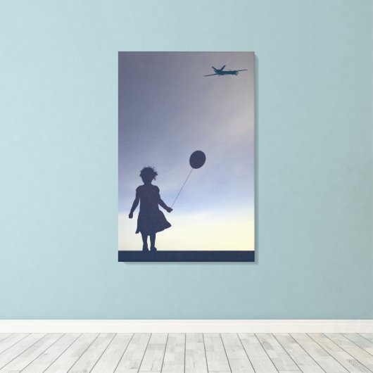 Amerikaanse Twilight Stretched Canvas Print (Insitu (Houten vloer))