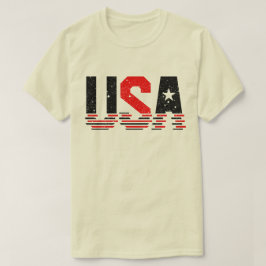 Amerikaanse typografie van Distressed Red en Black T-shirt