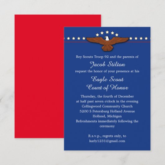 Amerikaanse uitnodiging (Voorkant / Achterkant)